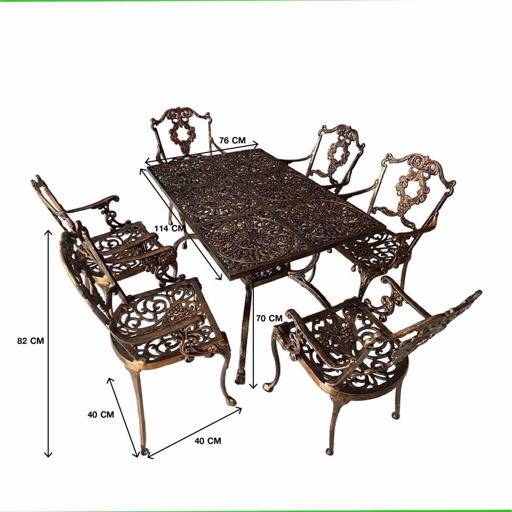 ชุดสนาม 6 ที่นั่ง AUNCHISAALLOY 114x76x70 ซม. สีทองรมดำ - Image 3