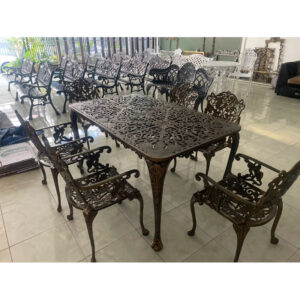 ชุดสนามอัลลอยด์ สีทองรมดำ 6 ที่นั่ง ลายองุ่น